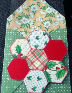 She made this one herself as well to send the rest. A quilted card. 