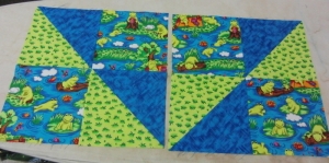 These will be added to a charity quilt for a little boy. Don't look too closely, You'll see my mistake. 